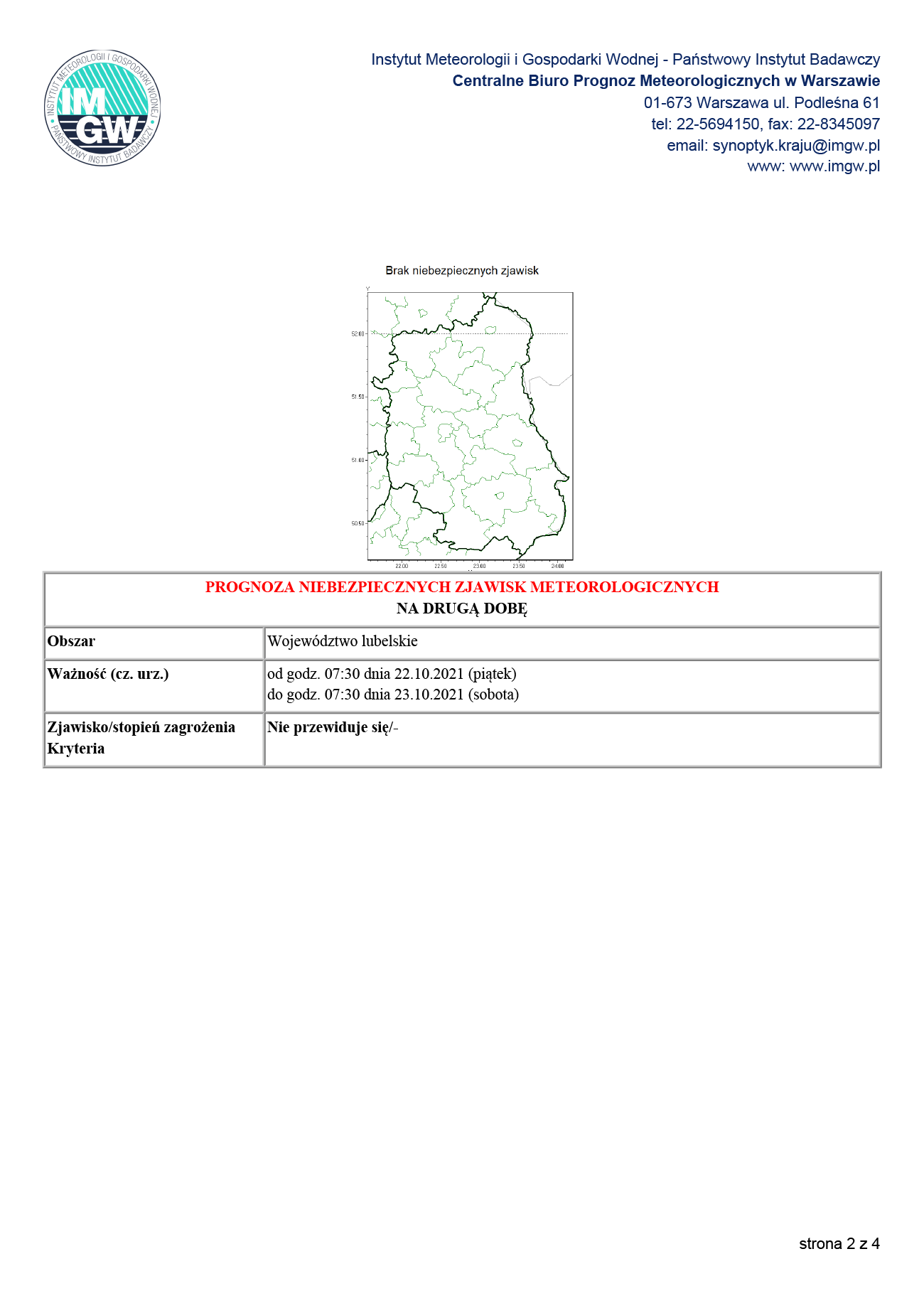 Ostrzeżenie IMGW przed silnym wiatrem