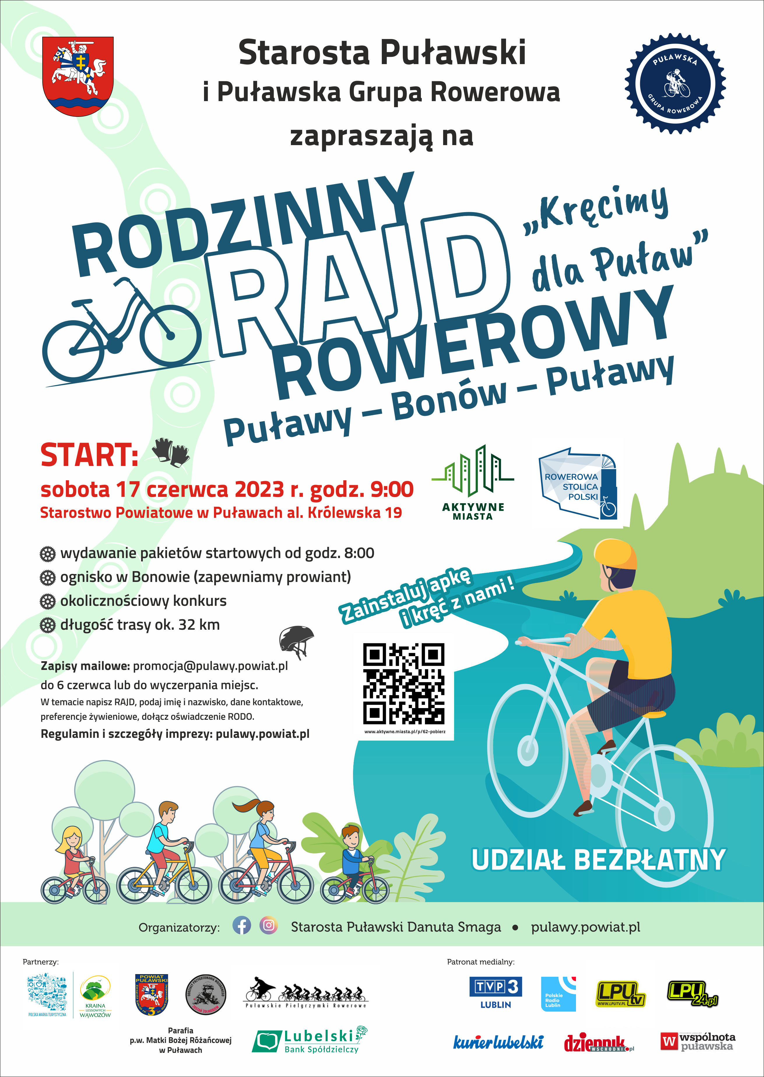 Rodzinny Rajd Rowerowy Puławy - Bonów - Puławy Kręcimy dla Puław